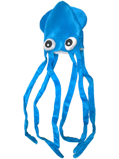 Novelty Blue Squid With Long Tentacles Party Hat Cap Costume Accessory