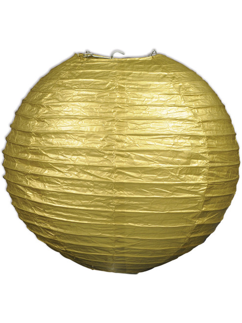 Oriental Asian Circle Paper Gold Lanterns Hanging Party Decoration