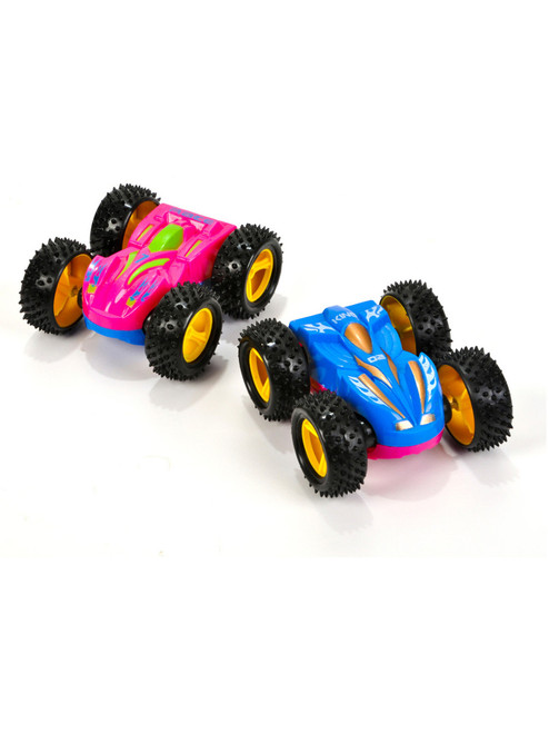 12 Friction Rev Em Up Toy Racing Flip Cars Set Costume Accessory