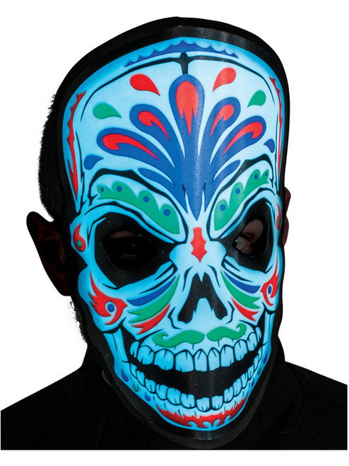 New Glow In The Dark EL Day Of The Dead Mask Costume Accessory