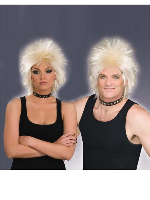 Adult Blonde Punk Idol 80s Rock Star Wig