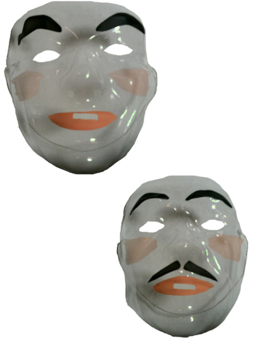 Clear Venetian Male The Purge Halloween Mask 12 Pack Costume Accessory