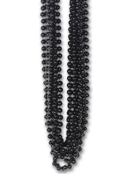 Dozen School Black Small Round Bead Beaded Party Necklace Costume Accessory
