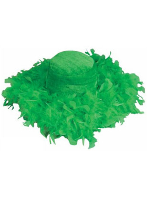 Green Feather Boa St Patricks Day Gangster Costume Hat