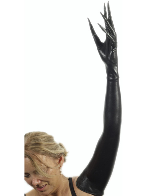 Womens Sexy Dominatrix Twisted Attraction Pointed Long Fingered Gloves