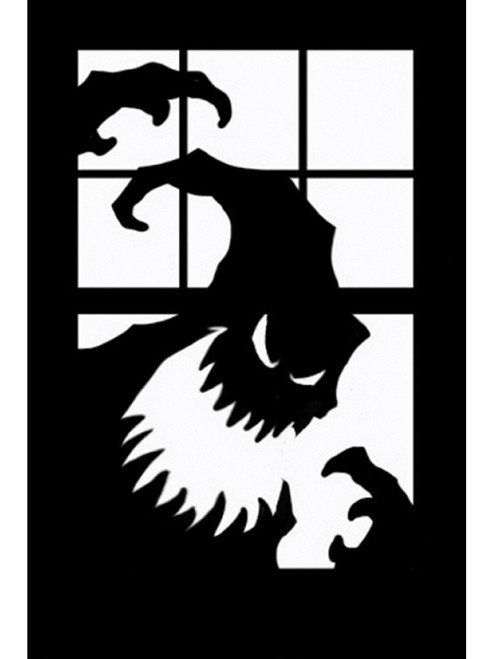 Scary Silhouette Goblin Halloween Window Poster Cling Decal
