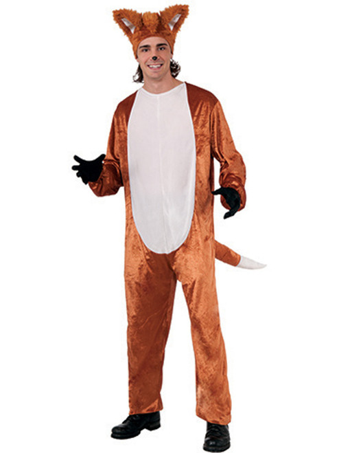 Mens What Does The Fox Say Complete Costume Set With Jumpsuit And Headpiece