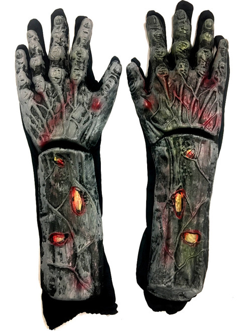 Adults Undead Zombie Exposed Rotted Flesh Gloves Costume Accessory