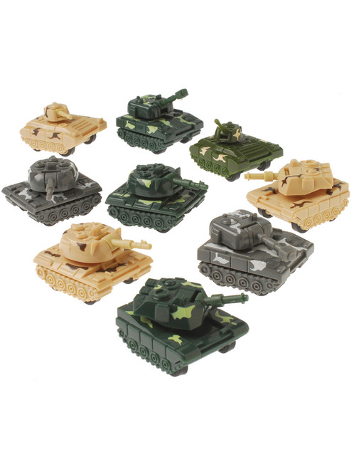 Armored Tanks Military Modern Warfare Pull Back Car Tank Toy 12 Pack