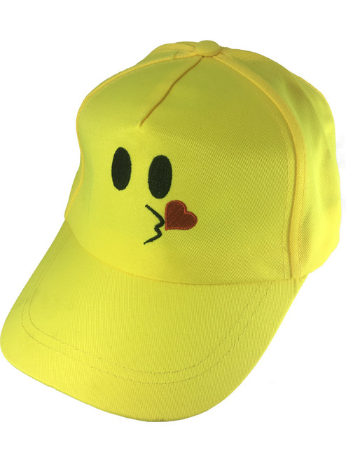 Adults Kissing Love Emoticon Emoji Baseball Hat Costume Accessory