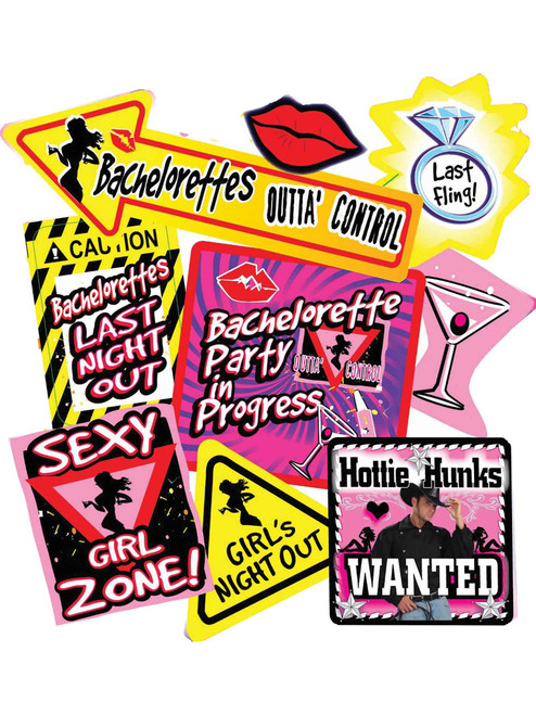 Outta Control Bachelorette Party Wall Cutouts Home Decoration Kit