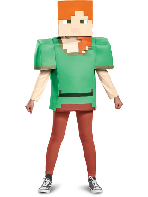 Child's Girls Classic Minecraft Alex Mine Craft Mojang Costume