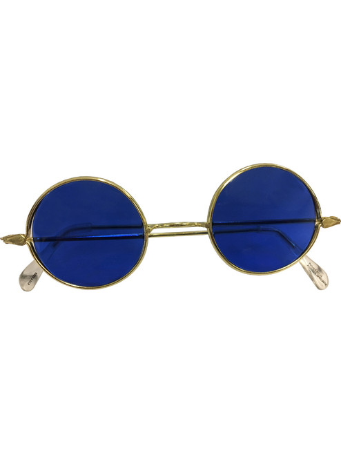 Adults Hippie Generation 60s 70s Blue Lense Glasses Costume Accessory