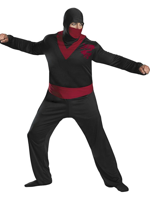 Adult's Mens Black Ninja Dragon Warrior Costume