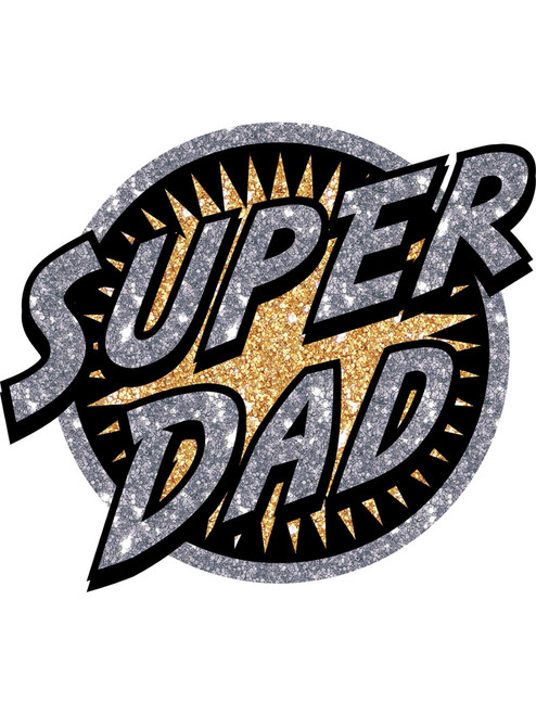 Super Dad Hero Heat Transfer Iron On Patch Costume Accessory