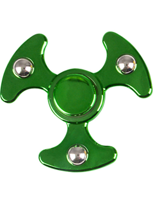 Fidget Spinner High Speed Green Metallic UFO Style Relief Toy