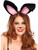 Womens Plush Black Bunny Ears Headband Costume Accessory