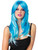 Womens 2 Tone Neon Blue And Aqua Long Wavy Wig Costume Accessory