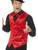 Mens Fancy Dress Red Sequin Magicians Waistcoat Vest Costume