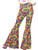 Adult's Womens 70s Flared Groovy Tie Dye Disco Pants Costume