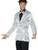 Mens Fancy Dress Silver Sequin Magicians Tuxedo Jacket Costume