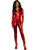 Women's Red Secret Agent Slinky Metallic Stretch Jumpsuit Costume