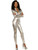 Women's Silver Secret Agent Slinky Metallic Stretch Jumpsuit Costume