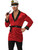 Men's Red Velvet Hefner Smoking Jacket With Belt And Yacht Hat Costume Bundle