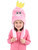 Child's Pink Princess Smiling Emoji Emoticon Pom Pom Hat Costume Accessory