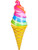 Large Rainbow Swirl Ice Cream Cone Softie Summer Time Inflatable 36"