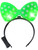 Child's Polkadot Bowtie Light Up Green Bow Headband Costume Accessory