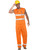 Mens Coal Miner Big John Blaze Orange Dirty Work Costume