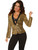 Womens 70s Disco Diva Gold Sequin Costume Blazer Jacket