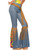 Womens 60s Groovy Hippie Faux Jean Costume Pants