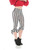 Women's Black and White Stripes Ruffle Leggings Costume Pants