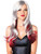 Womens Long Wavy Red And Grey Diva Wig Costume Accessory
