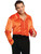 Adult Mens Shiny Royal Orange 70s Disco Shirt Costume