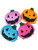4 Plush Assorted 5" Stuffed Pumpkin Carved Jack-O-Lantern Halloween Decorations
