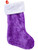 Christmas Purple Plush Faux Fur Trim 16" Classic Stocking
