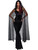 Womens Gothic Vampire Hooded Black Lace Veil Cape Costume Accessory