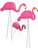 Pink Flamingo Family Set Of 3 Plastic Yard Ornament Classic Summer Decorations