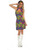 Women's 70s Disco Blacklight Reactive Glow Dress Costume