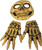 Adult's Yellow Skeleton Skull 1/2 Mask And Hands Costume Accessory Set