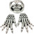 Adult's White Skeleton Skull 1/2 Mask And Hands Costume Accessory Set