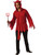 Mens Red Devil Hooded Shirt With Sash Costume
