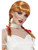 Auburn Porcelain Doll Wig with Plaits and Ribbons Costume Accessory