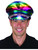 Rainbow Vinyl Military Hat With Studs And Jewels Costume Accessory