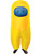 Adult's Amongst Us Yellow Imposter Sus Crewmate Killer Inflatable Costume