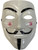 White Vendetta Fawkes Mask Costume Accessory