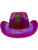 Adult's Neon Pink Cowboy Hat With Party Wire EL Light Up Trim Costume Accessory